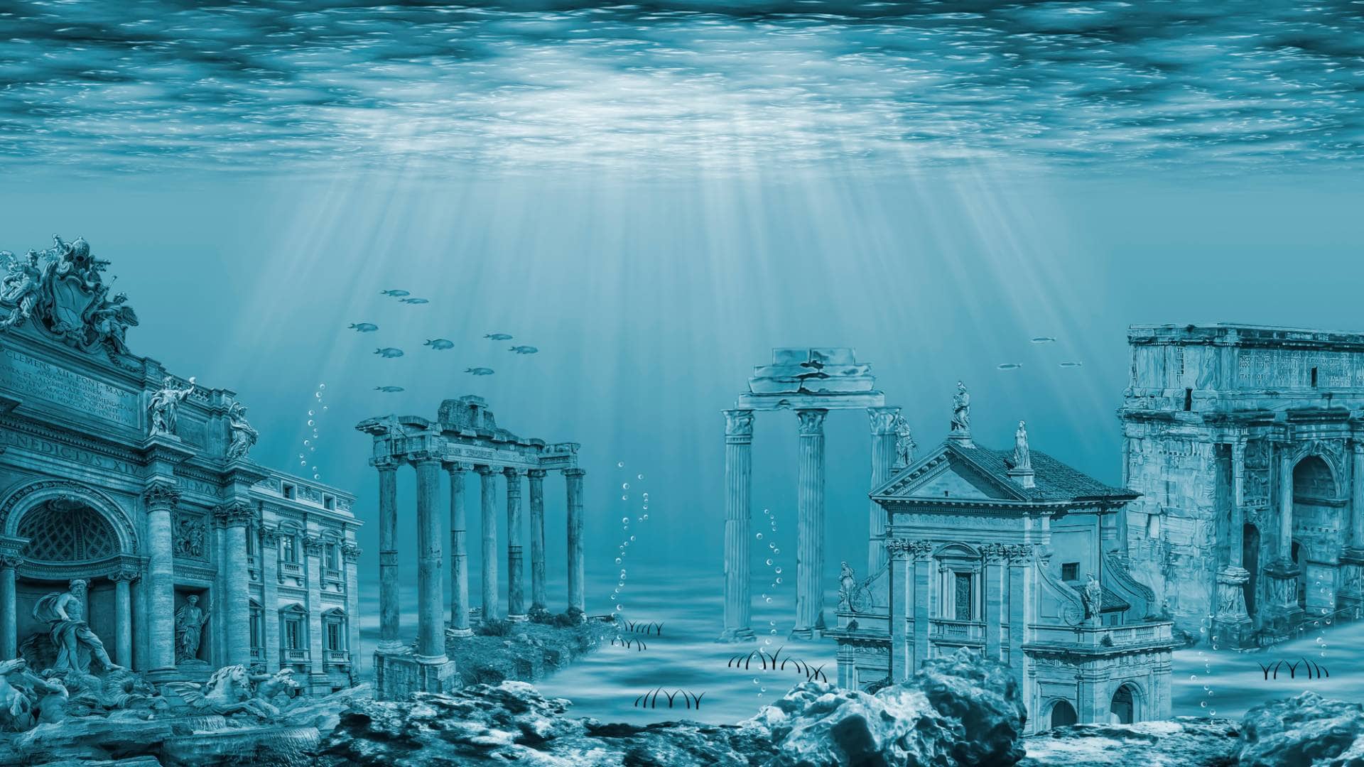 Illustration - Ruins of the Atlantis civilization.