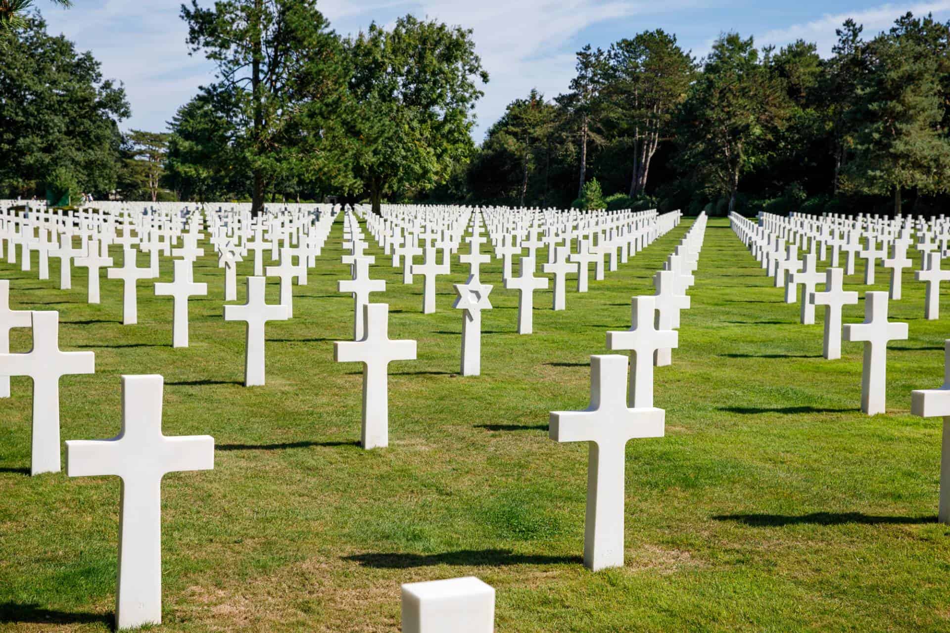 The solemn beauty of Normandy's American Cemetery honoring brave soldiers who sacrificed their lives during World War II, evokes reverence and gratitude.