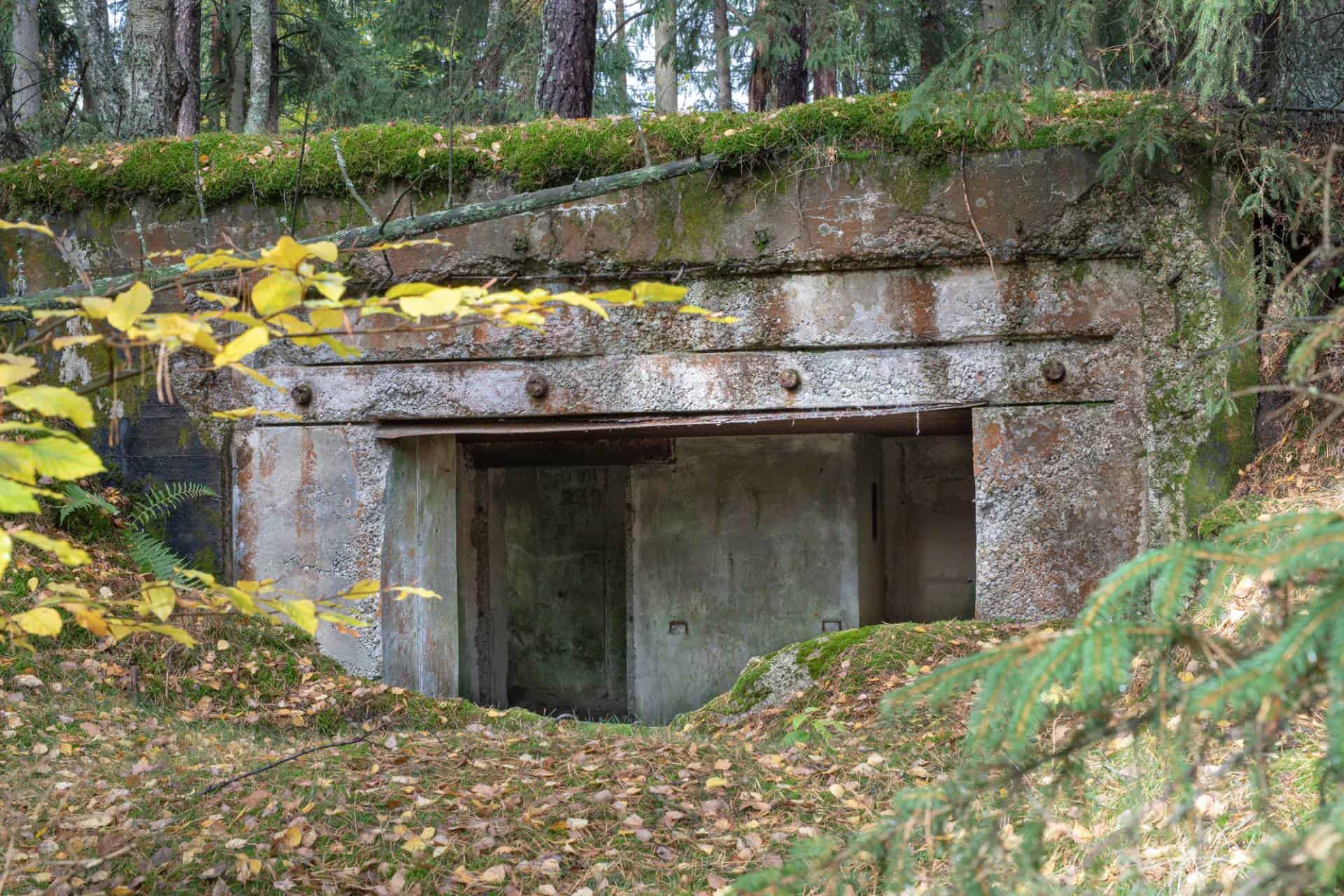 Entrance to an old demolished bunker similar to the Fuhrerbunker where Hitler took his life.