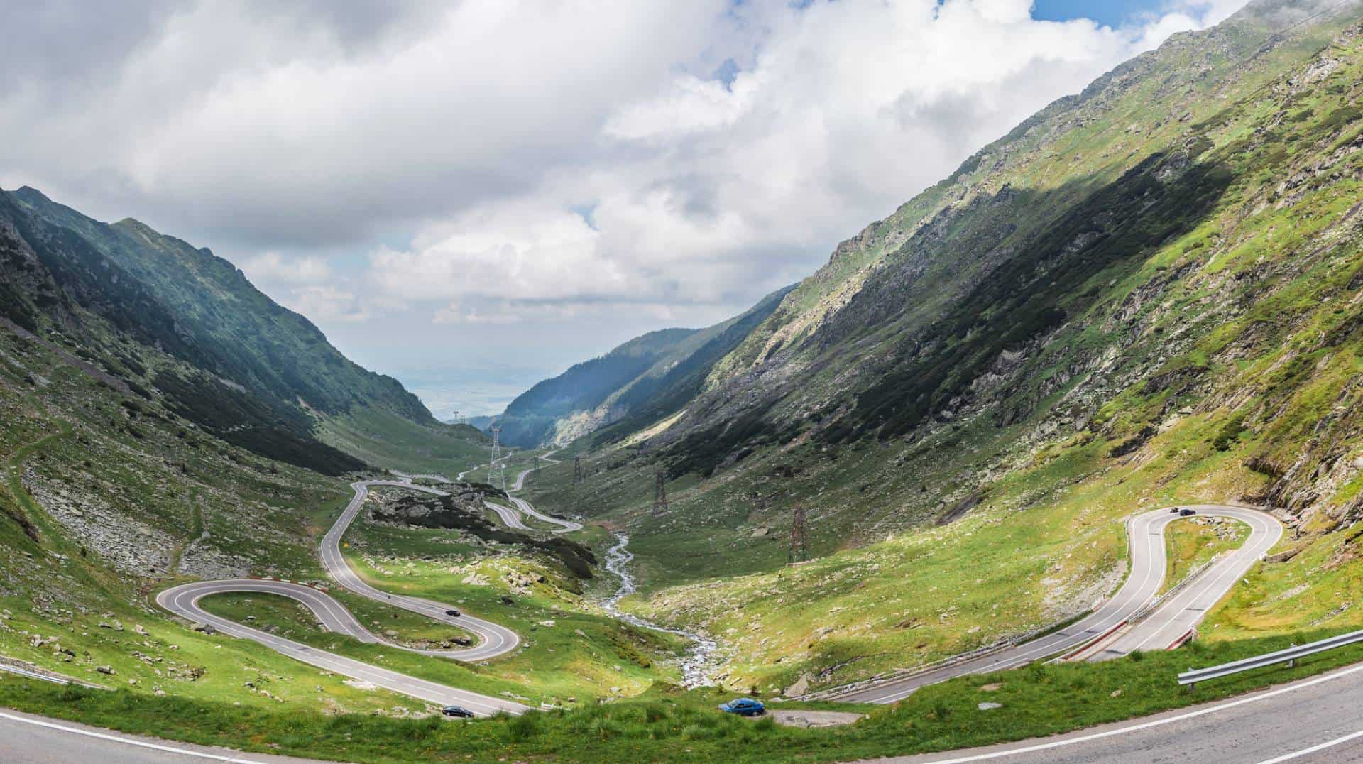 View of the Transfagarasan Road in the Carpathian mountains, Romania.