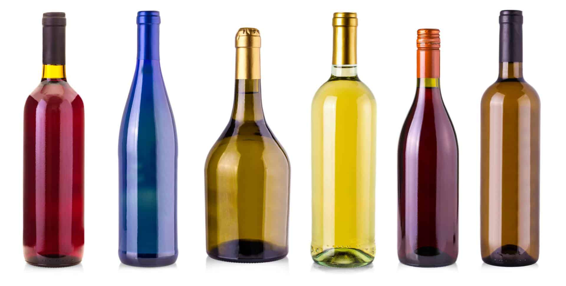 What are the various types of wine bottles called?