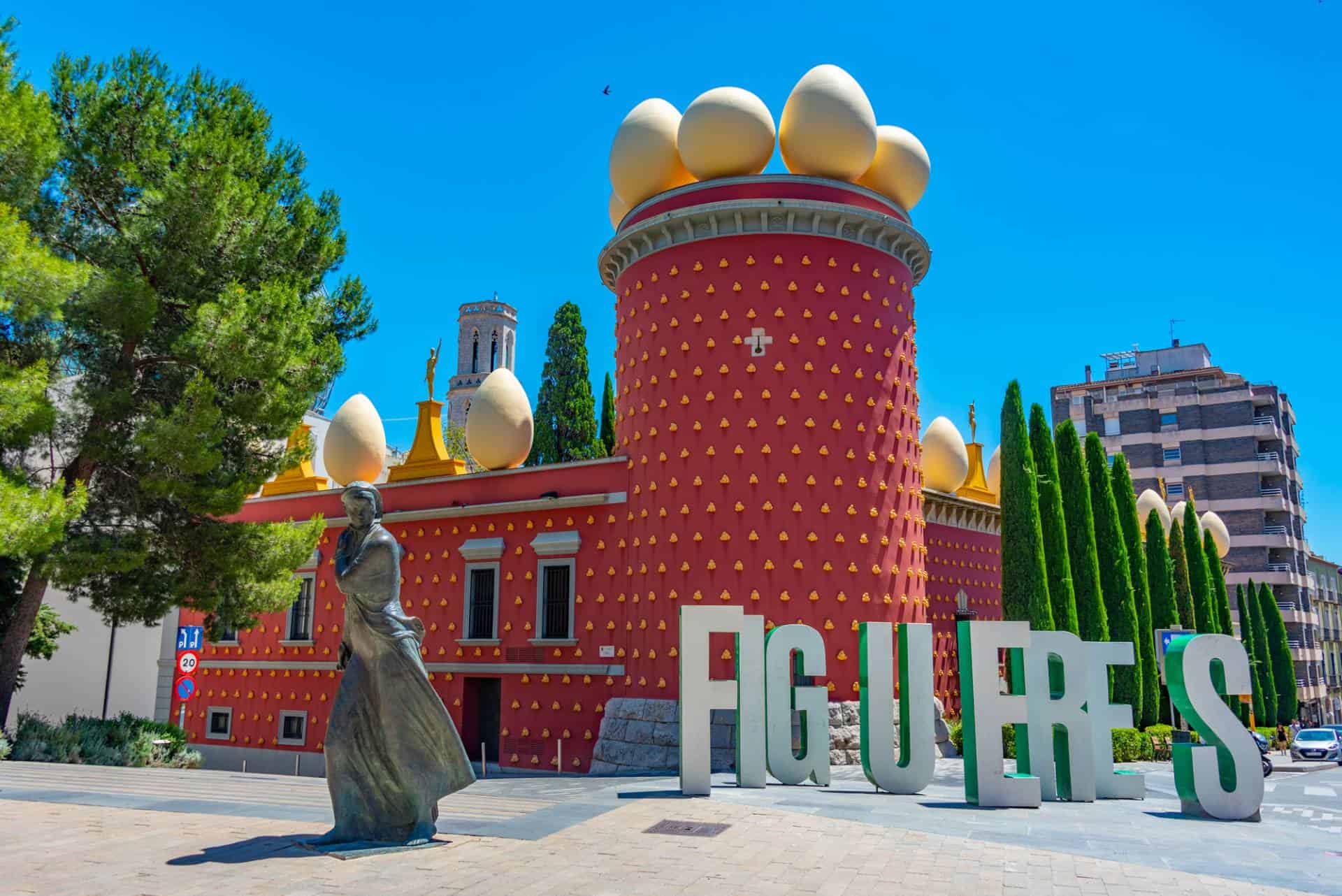 Torre Galatea at Dali Theatre-Museum in the center of Figueres, Spain.