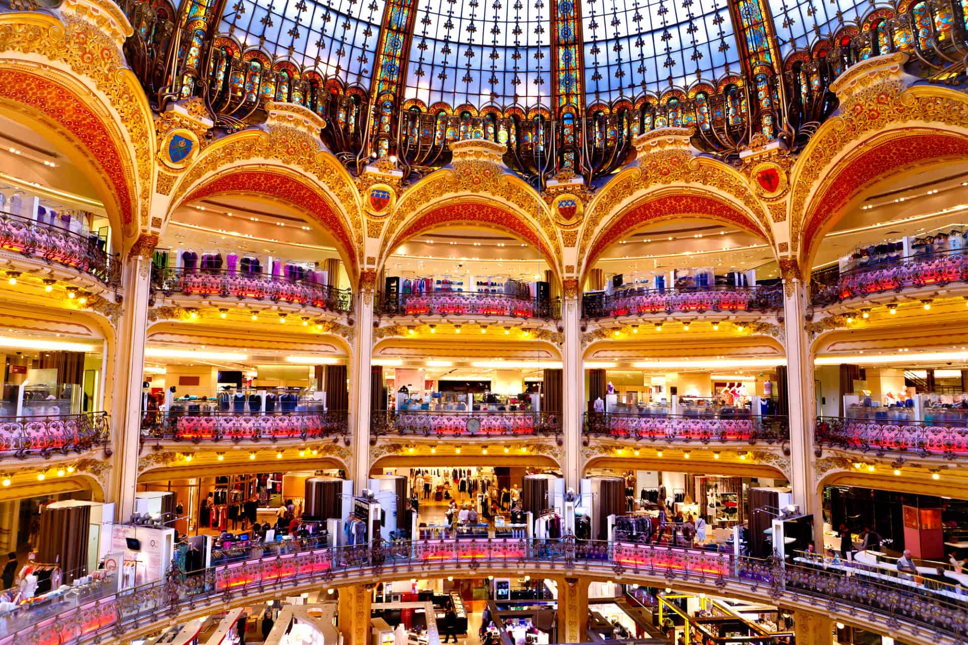 View from the 4th floor at Galeries Lafayette in Paris