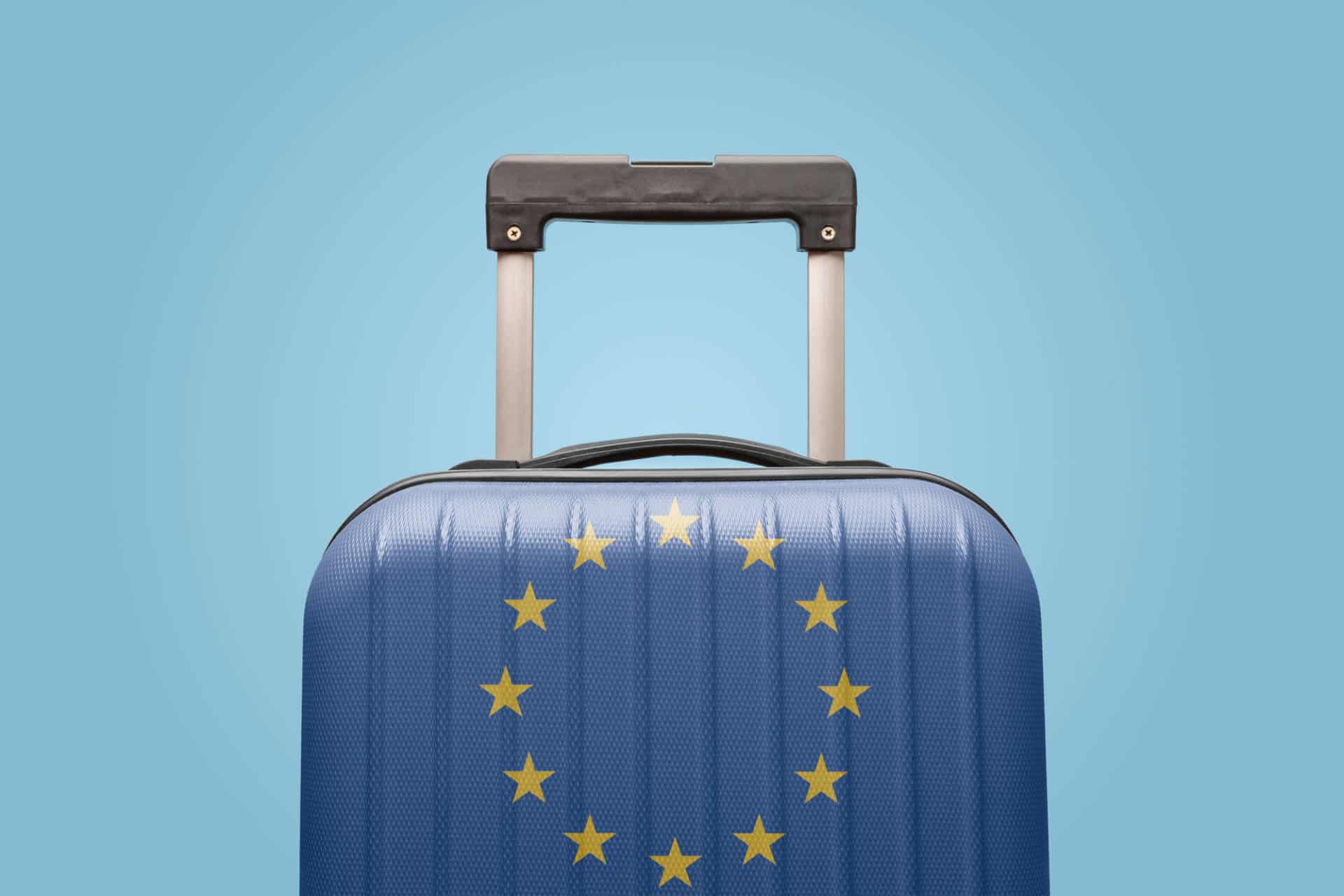 Luggage with Europe flag