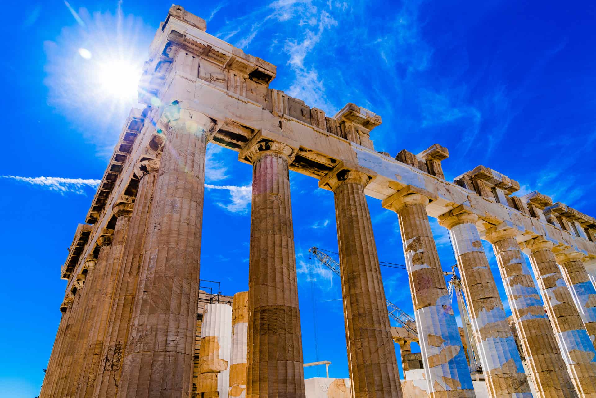 Acropolis of Athens Greece during sunny day