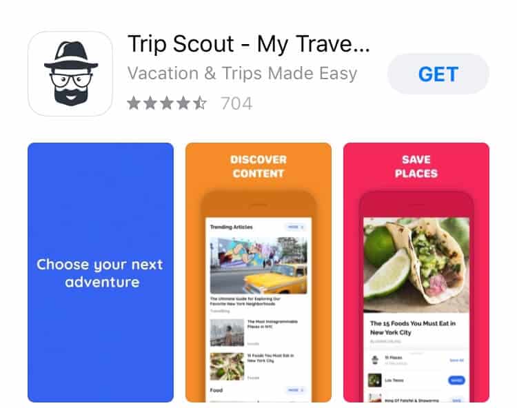 Screenshot of Europe Travel App - Trip Scout