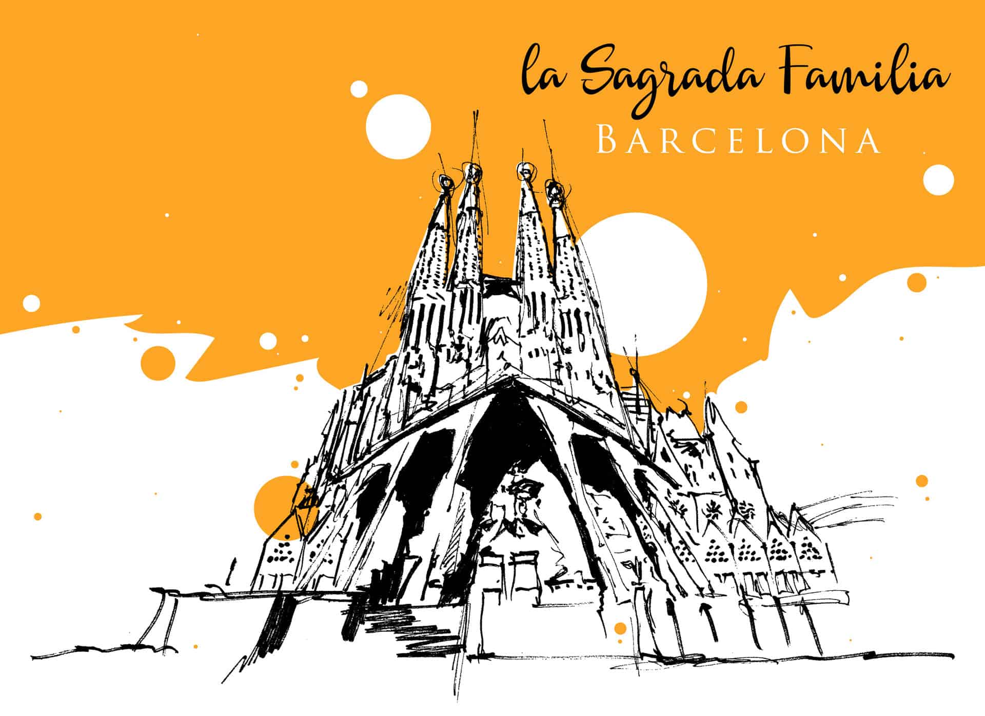 Sketch of The Sagrada Familia in Spain