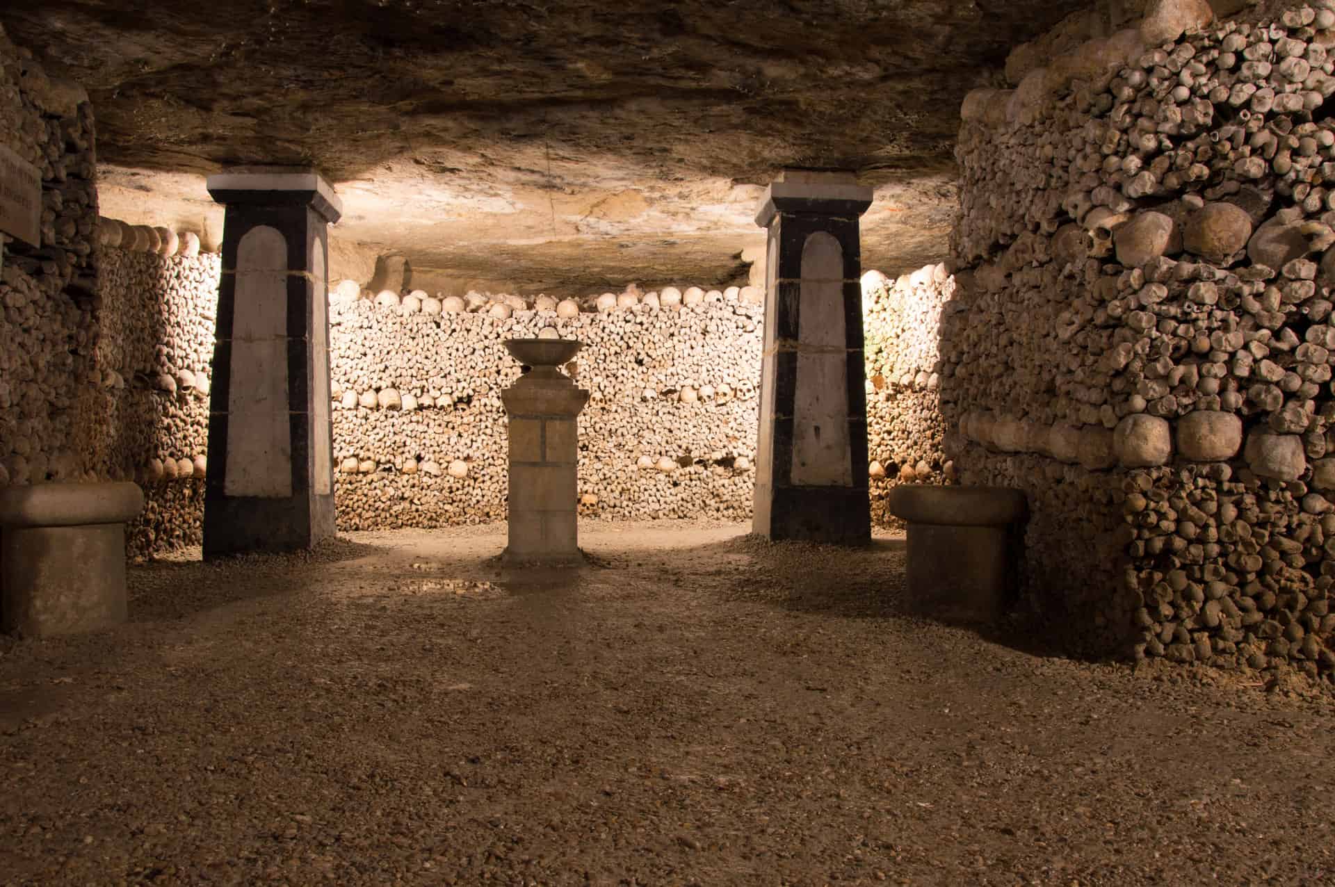 Inside view of The Catacombs of Paris