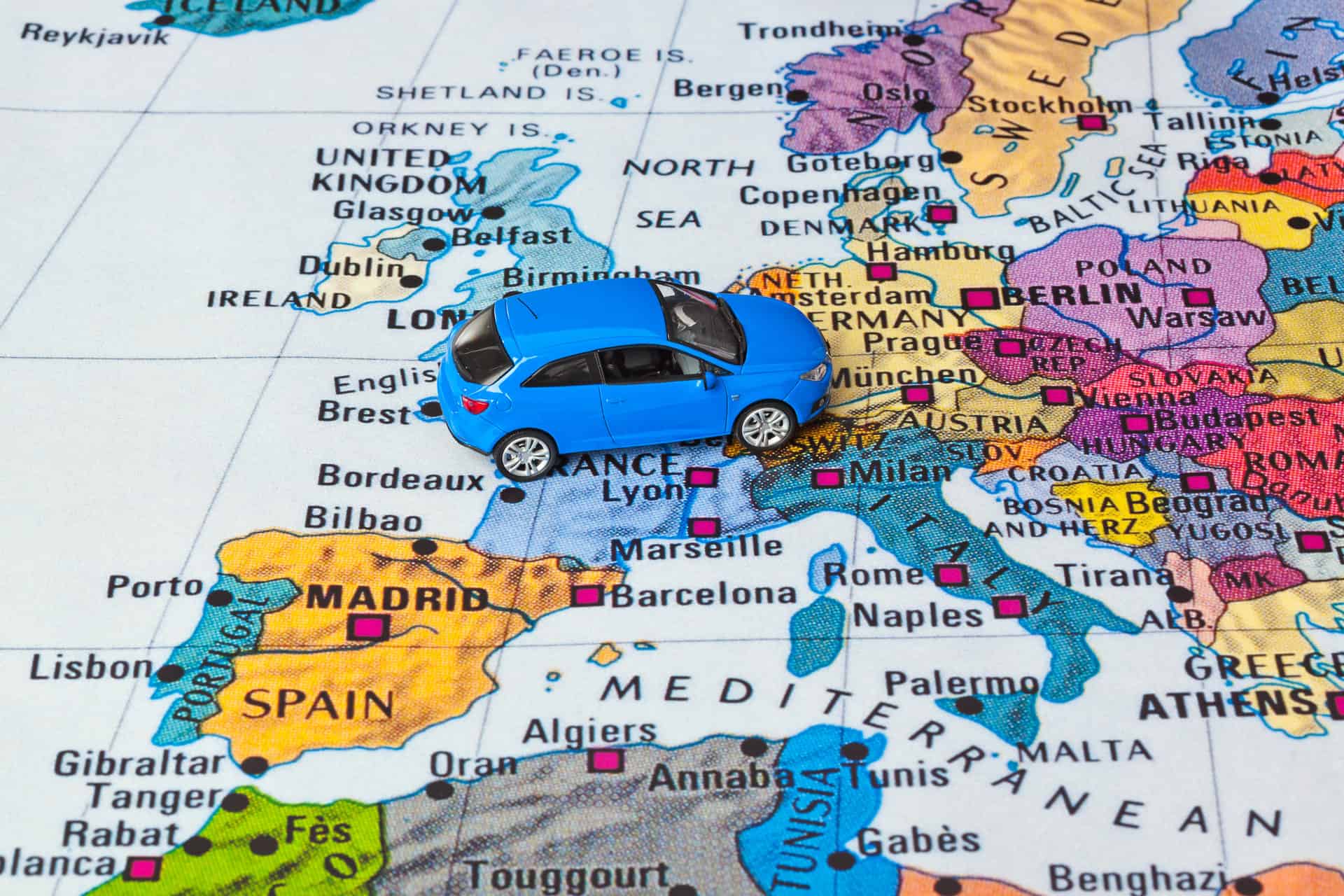 Europe Map Rental Car Geography